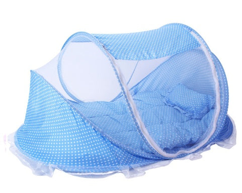 Adorable Foldable Baby Bed Net With Pillow Set