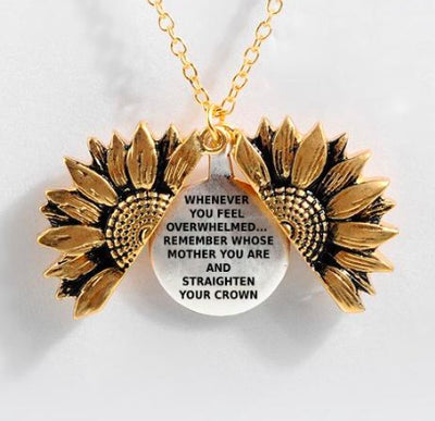 Sunflower Double-layer Lettering Necklace - UrbanZ By Nisha