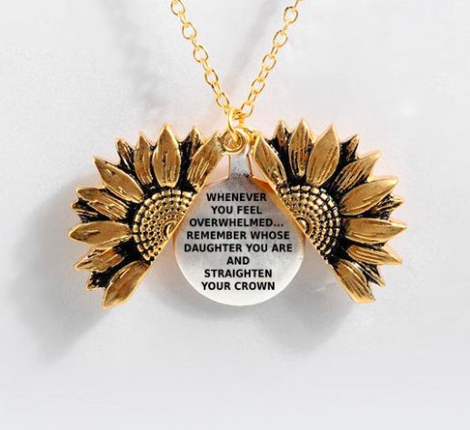 Sunflower Double-layer Lettering Necklace - UrbanZ By Nisha