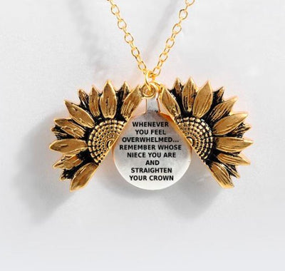 Sunflower Double-layer Lettering Necklace - UrbanZ By Nisha