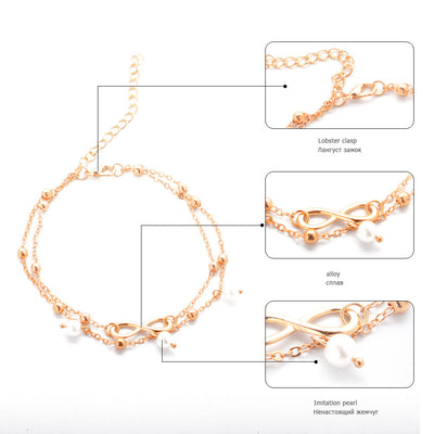 Beautiful Double-layer Pearls Anklet