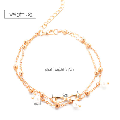 Beautiful Double-layer Pearls Anklet