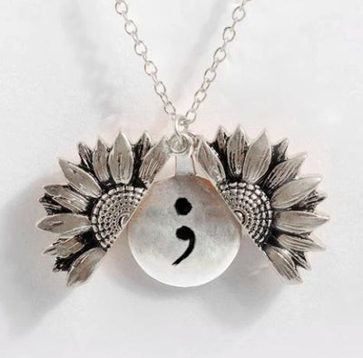 Sunflower Double-layer Lettering Necklace - UrbanZ By Nisha