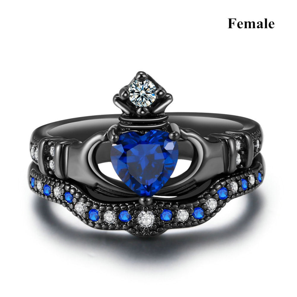 Trendy Crown Love Sapphire Ring