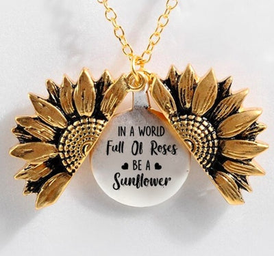 Sunflower Double-layer Lettering Necklace - UrbanZ By Nisha