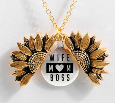 Sunflower Double-layer Lettering Necklace - UrbanZ By Nisha