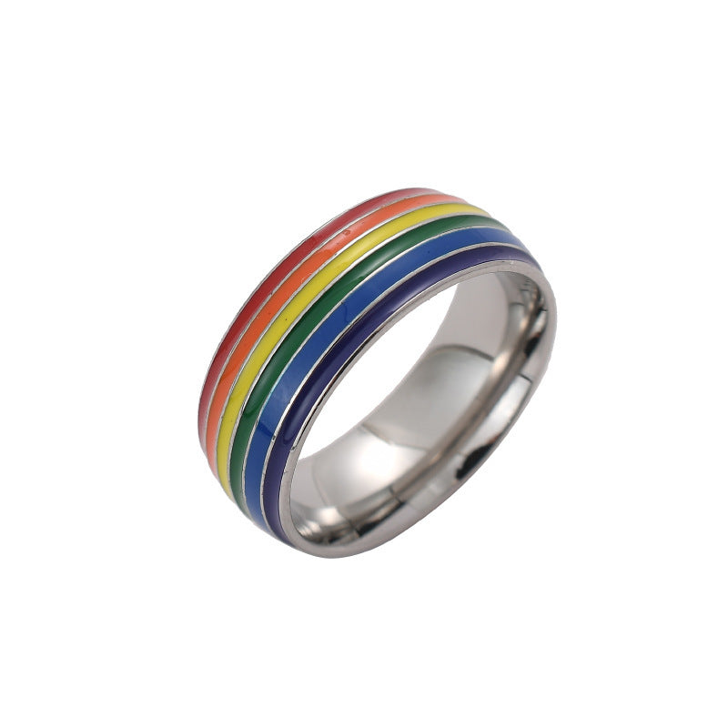 Same Sex Rainbow Ring 18K Gold Plated Cheerleader Ring - UrbanZ By Nisha