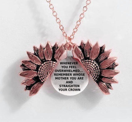 Sunflower Double-layer Lettering Necklace - UrbanZ By Nisha