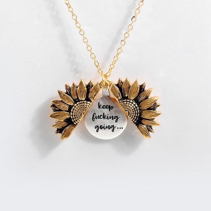 Sunflower Double-layer Lettering Necklace - UrbanZ By Nisha