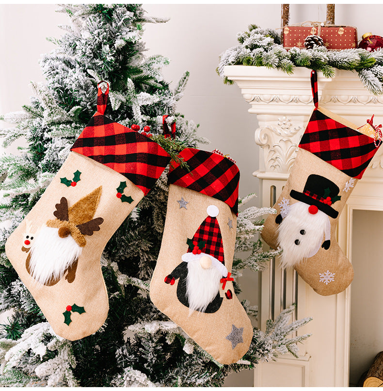 Red And Black Plaid Embroidered Window Pendant