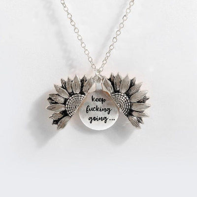 Sunflower Double-layer Lettering Necklace - UrbanZ By Nisha