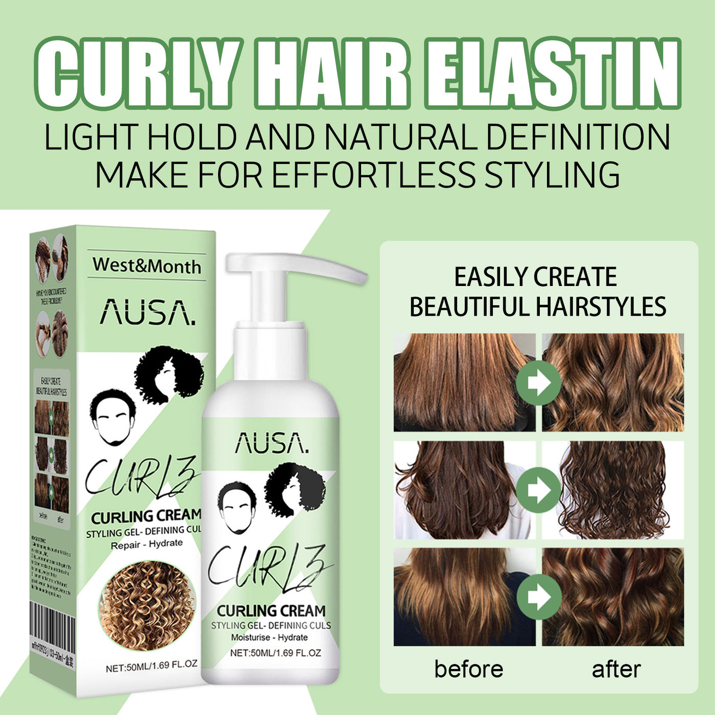 West&Month Curl Hair Styling