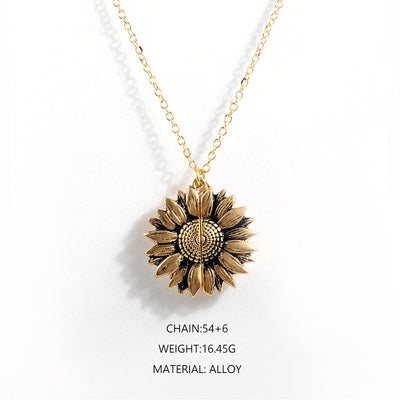 Sunflower Double-layer Lettering Necklace - UrbanZ By Nisha