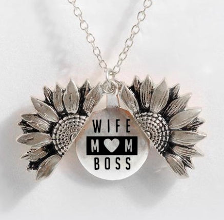 Sunflower Double-layer Lettering Necklace - UrbanZ By Nisha