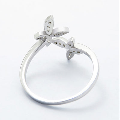 Sterling Silver Adjustable Butterfly Ring - UrbanZ By Nisha