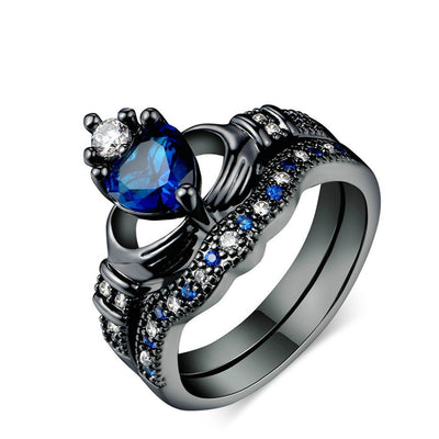 Trendy Crown Love Sapphire Ring