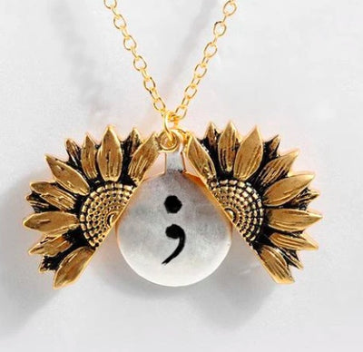 Sunflower Double-layer Lettering Necklace - UrbanZ By Nisha