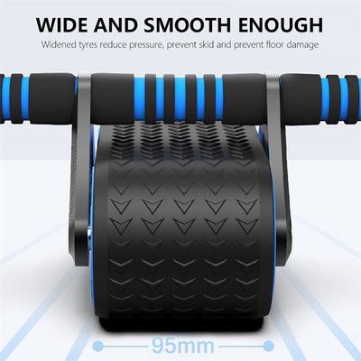 Double Wheel Abdominal Exerciser Women Men Automatic Rebound Ab Wheel Roller Waist Trainer Gym Sports Home Exercise Devices - UrbanZ By Nisha