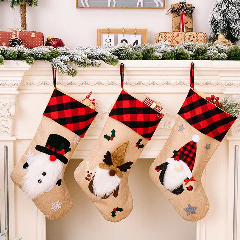 Red And Black Plaid Embroidered Window Pendant