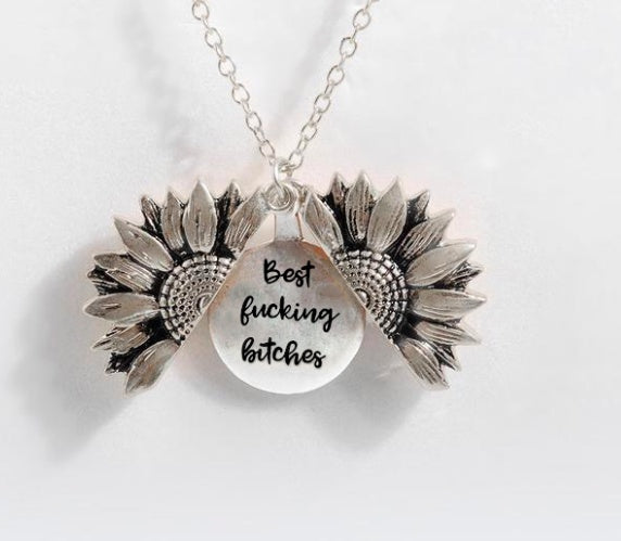 Sunflower Double-layer Lettering Necklace - UrbanZ By Nisha