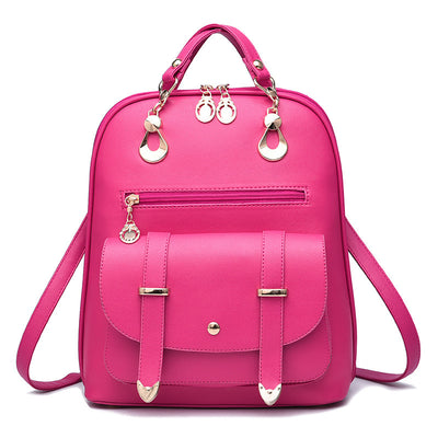 Female Fashion PU leather Dual-Use Backpack