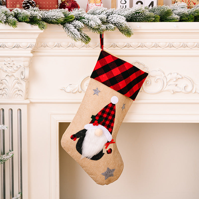 Red And Black Plaid Embroidered Window Pendant