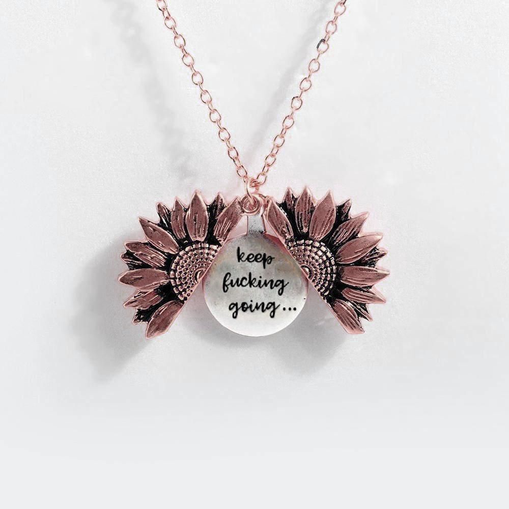 Sunflower Double-layer Lettering Necklace - UrbanZ By Nisha