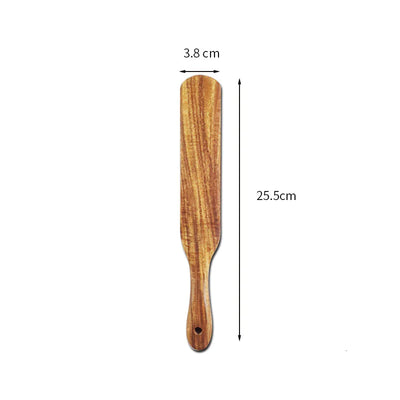 Teak Wood Long-Handled Cooking Spatula Set