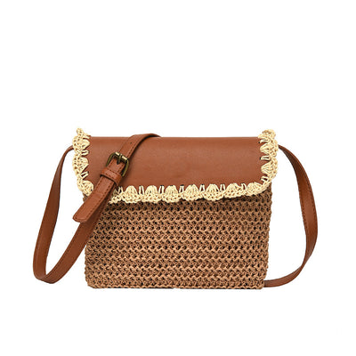 Women's Straw Mori Style Western Style All-matching Beach Crossbody Bag - UrbanZ By Nisha