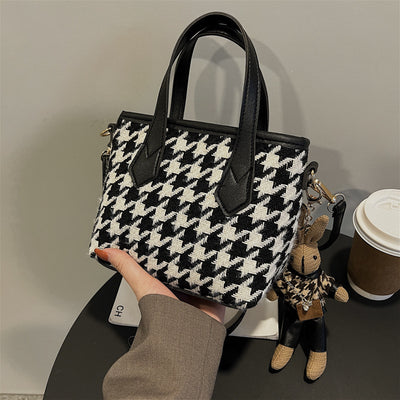 All-match Houndstooth Shoulder Portable Messenger Bag - UrbanZ By Nisha