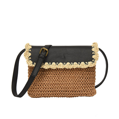 Women's Straw Mori Style Western Style All-matching Beach Crossbody Bag - UrbanZ By Nisha