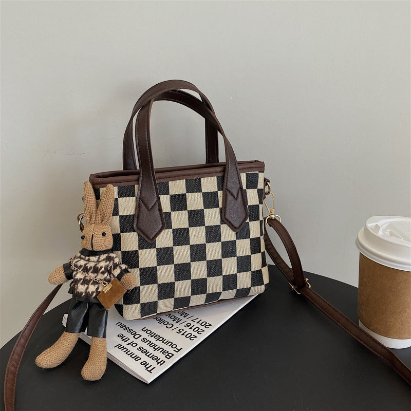 All-match Houndstooth Shoulder Portable Messenger Bag - UrbanZ By Nisha