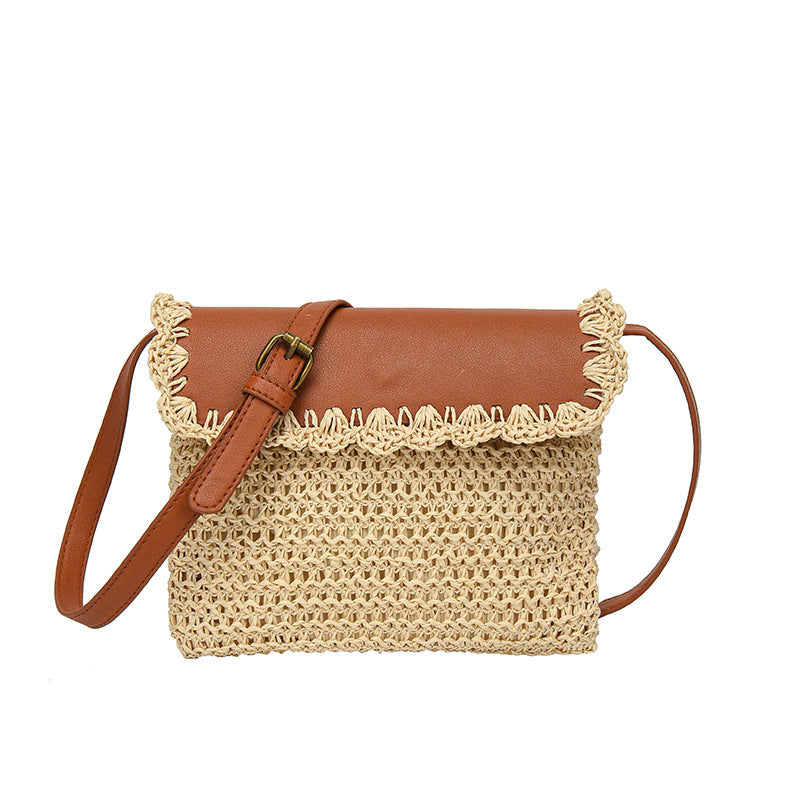 Women's Straw Mori Style Western Style All-matching Beach Crossbody Bag - UrbanZ By Nisha