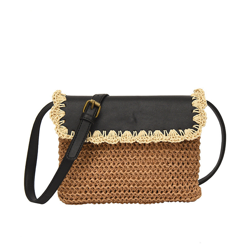 Women's Straw Mori Style Western Style All-matching Beach Crossbody Bag - UrbanZ By Nisha