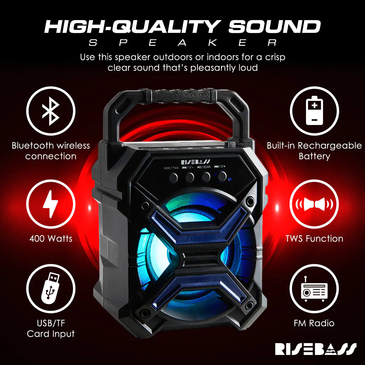 Portable Wireless Bluetooth Speaker with TWS Function