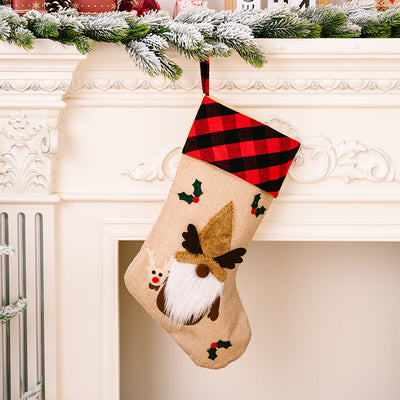 Red And Black Plaid Embroidered Window Pendant