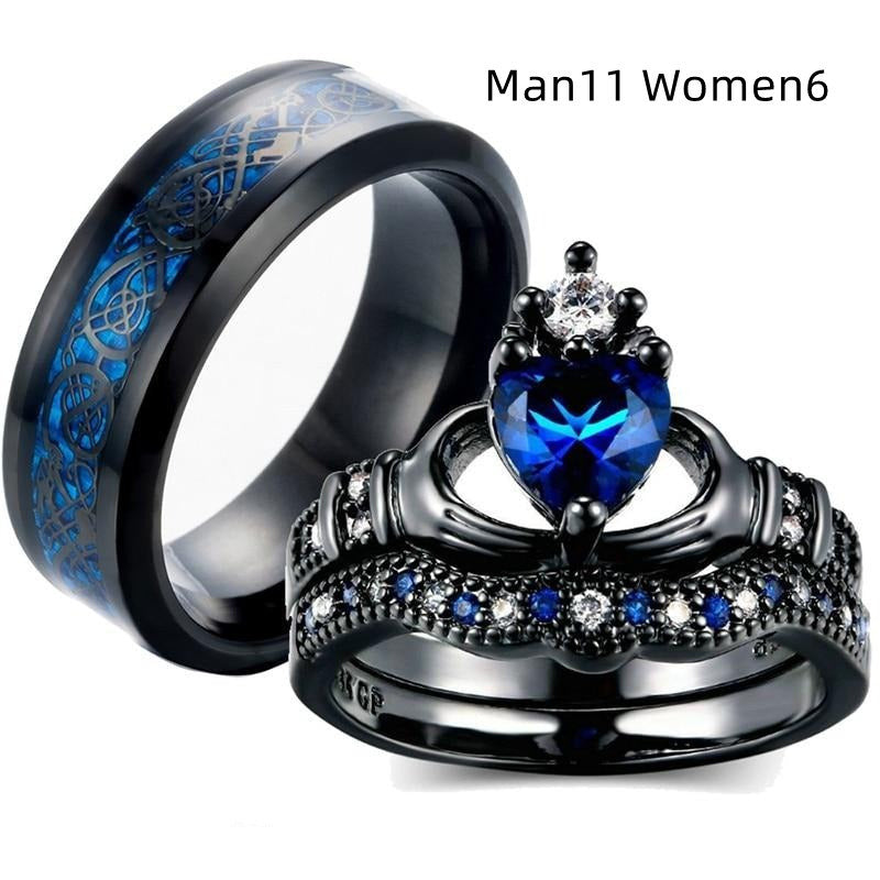 Trendy Crown Love Sapphire Ring