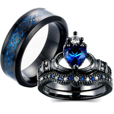 Trendy Crown Love Sapphire Ring