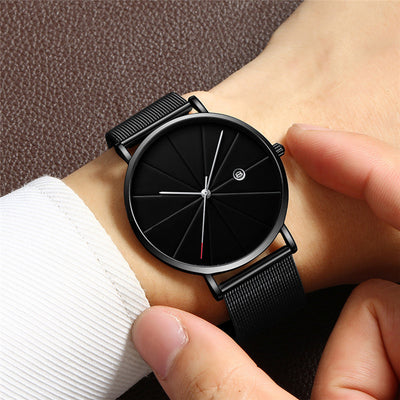 Simple calendar watch male creative waterproof quartz watch - UrbanZ By Nisha