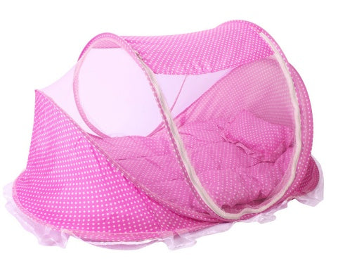 Adorable Foldable Baby Bed Net With Pillow Set